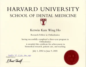 Harvard Ortho Certificate